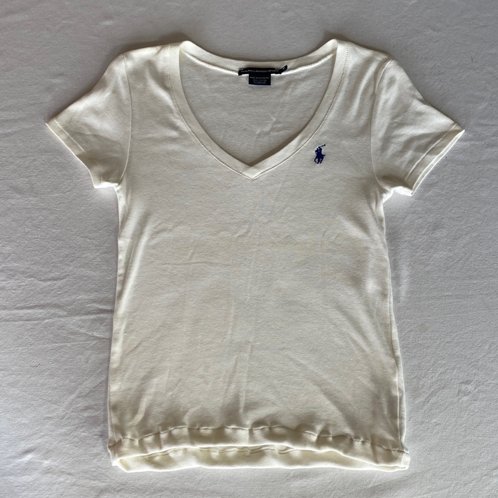 Ralph Lauren Sport White V-Neck (Medium)